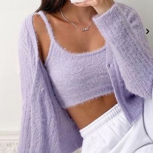 Lilac Cropped Cardi